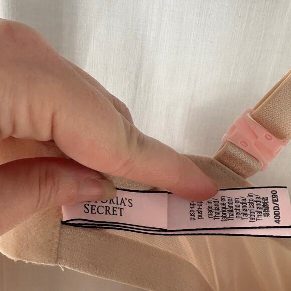 Victoria's Secret Bra Women's 40DD Beige Lace Lightly Lined Push Up Bra NWT - Picture 4 of 6